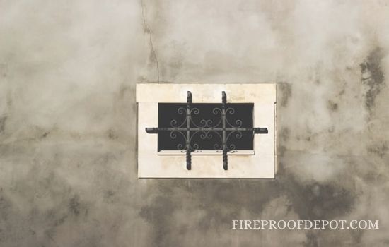  Fire flam damage on plaster wall