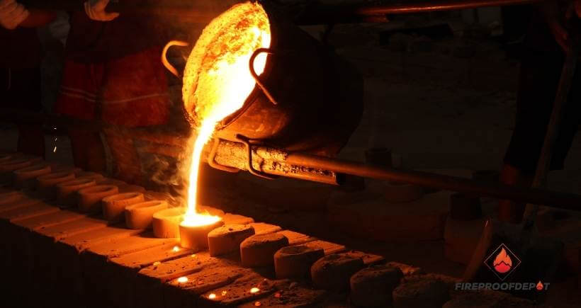 What temp does iron start to burn?