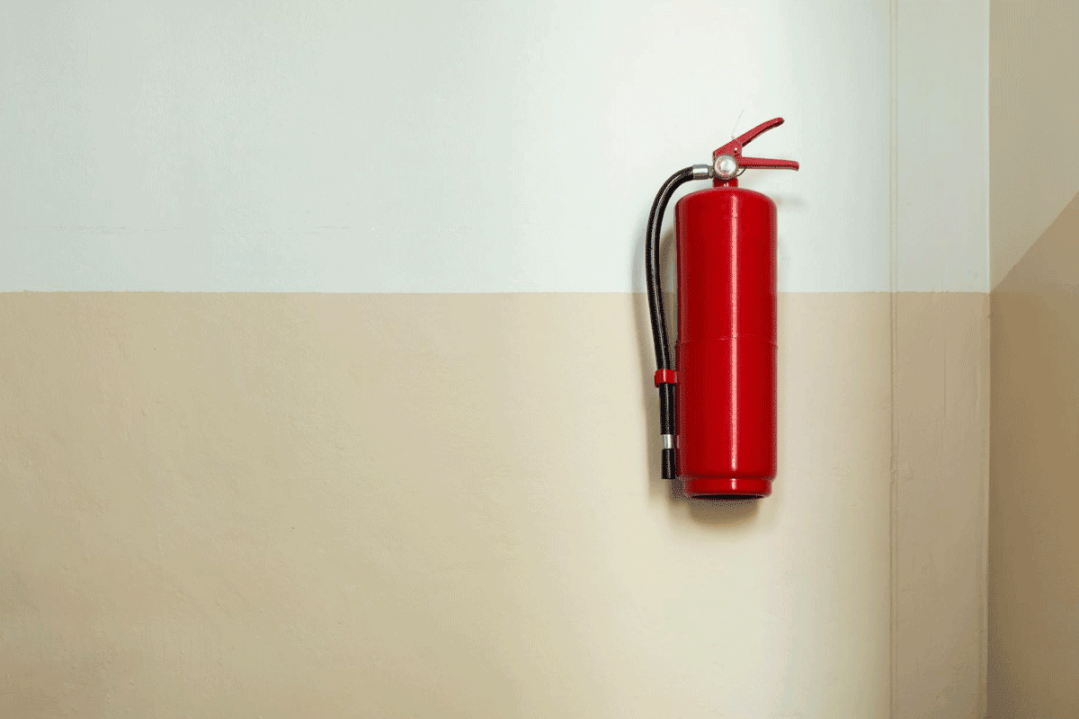 Extinguisher on wall for building fire extinguisher requirements