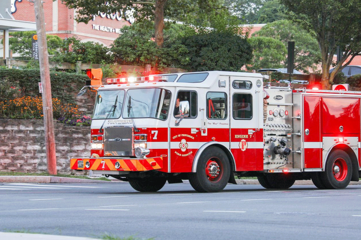Fire truck responding to a call
