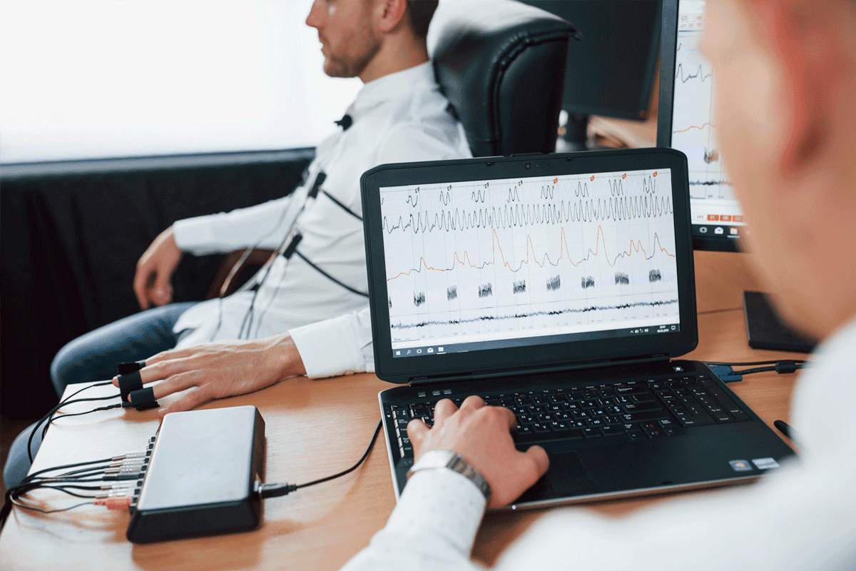 Firefighter polygraph test at a fire department